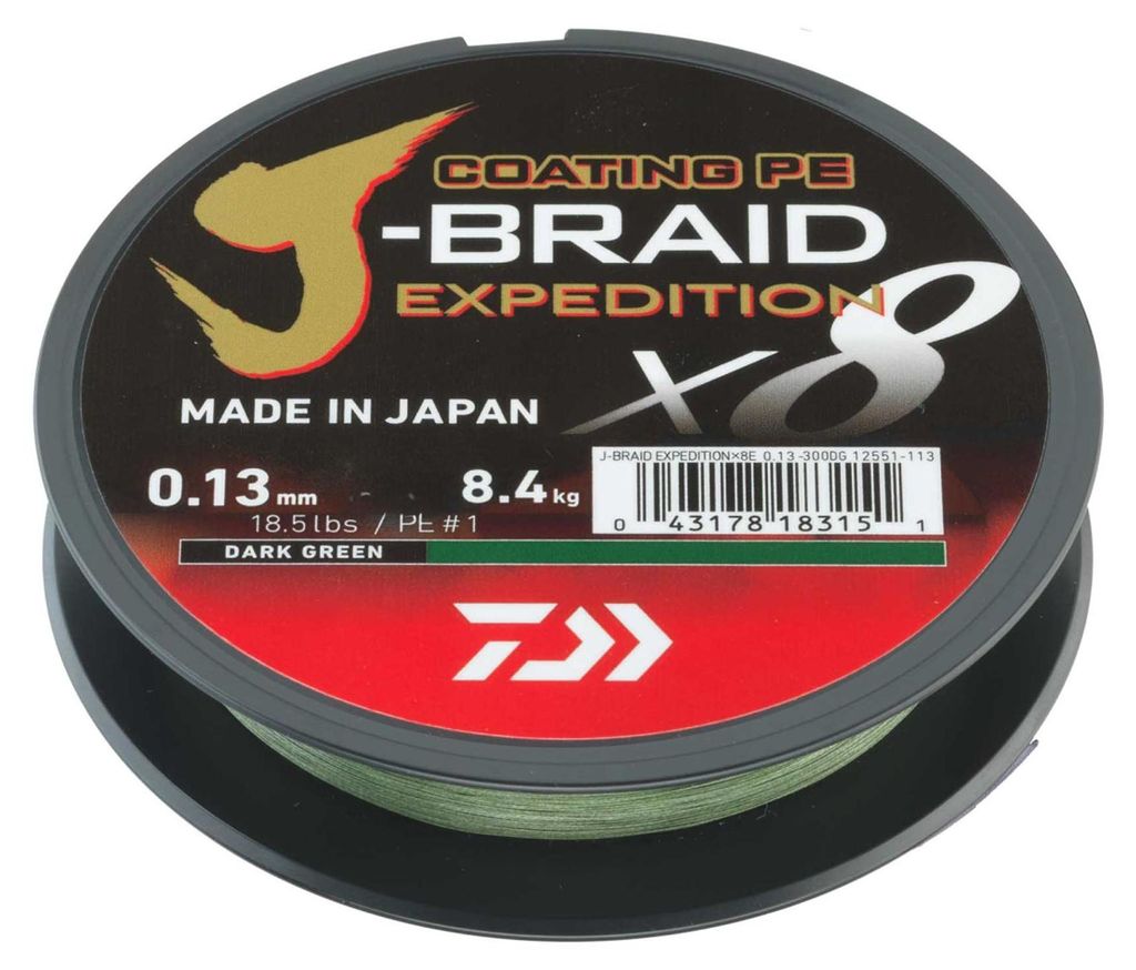 DAIWA J-Braid Expedition X8E, 150m, 0,2mm, 16kg / 35,27lbs, Produktbild 