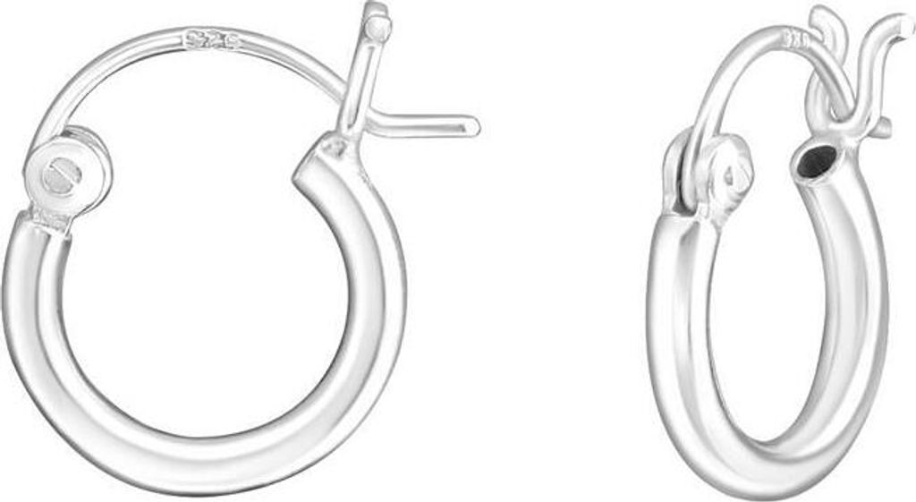 Creolen schlicht mit Bügelverschluss aus 925 Silber Damen