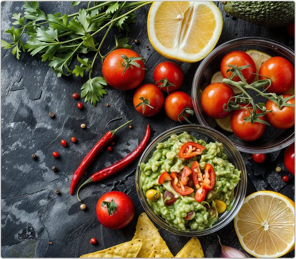 Spritzschutz Herdabdeckplatte Schneidebrett aus Glas Frisches Gemüse 1-Teilig (60x52cm)