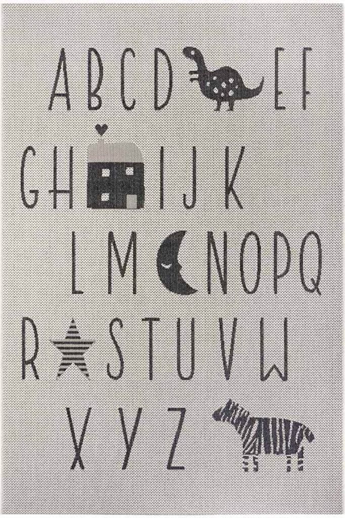Leva Teppich 160 cm x 230 cm Alphabet Beige
