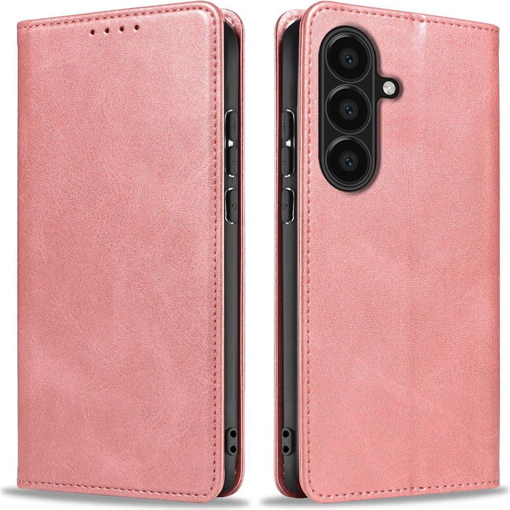 Handyhülle für Samsung Galaxy A37 5G Kunstleder Flip Cover Hülle Handytasche Case Kartenfach Farbe: Rosa