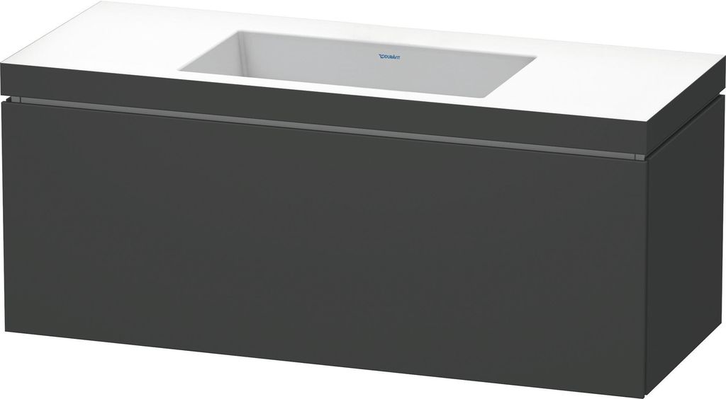 Duravit L-Cube c-bonded Set wandhängend, 1 Auszug, ohne Überlauf, ohne Hahnloch, 1200x500x480mm, LC6919N4949