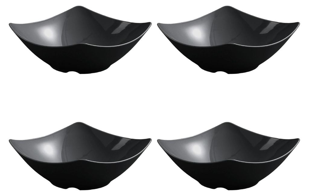 1/4 Stück Einweg-Servierschüsseln, quadratisch, glatte Kanten, hitzebeständig, vielseitig einsetzbar, ideal für Partysnacks und Salate.