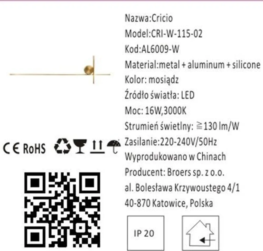 Applique LED or Cricio 115 : solution éclairage design pour murs vides
