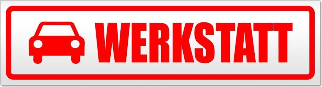 Werkstatt mit Auto Magnetschild Schild magnetisch