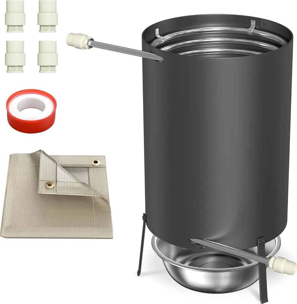 JOIEYOU Baril à feu avec spirale chauffante Ø32/38 mm pour piscine noir