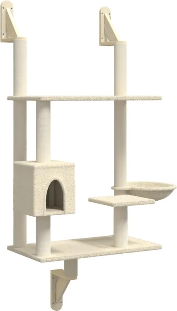 Tiragraffi a Muro vidaXL 153cm Grigio Chiaro | Arredo per Gatti Moderno