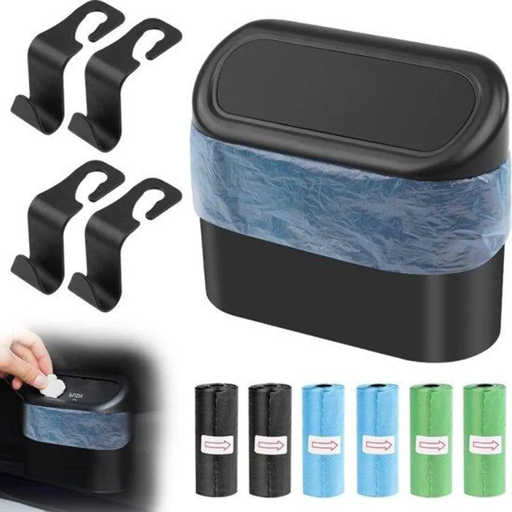 Petite poubelle de cuisine suspendue automatique - Poubelle noire portable