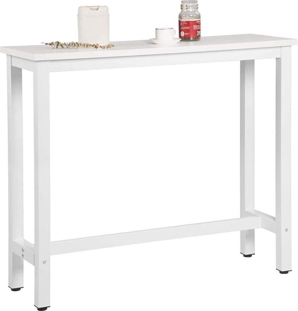Happyment Bartisch London – Weiß – Für Innen – Küche – Holz/Metall – Rechteckig – 120x40x100cm