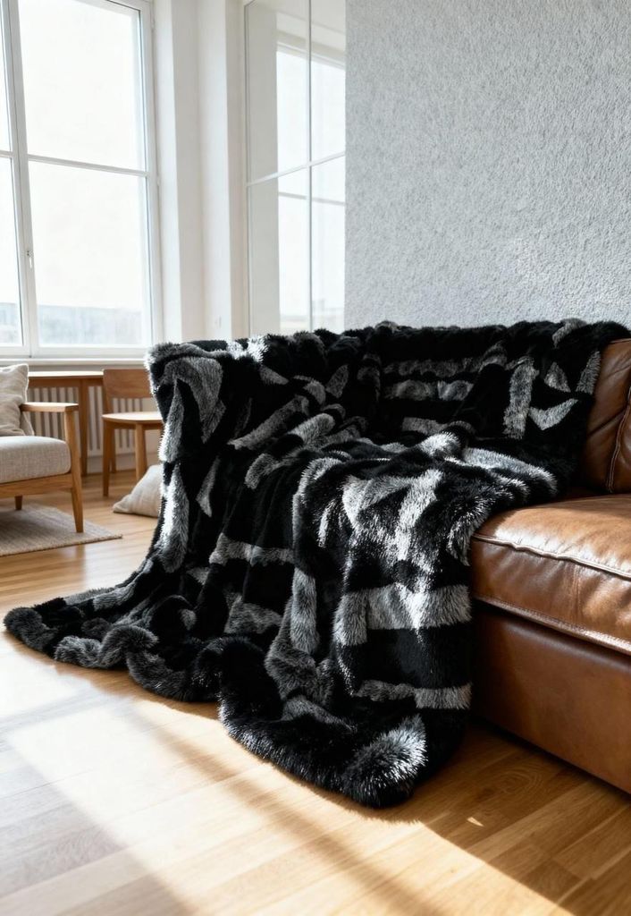 Lammfelldecke Toscana 200 x 200 cm Modell 2513 Anthrazit Melange -