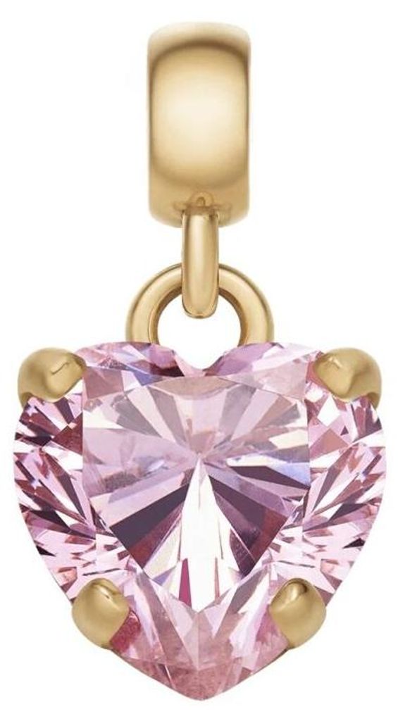 Vergoldeter Anhä nger mit rosa Herzanhä ngern DW00400430