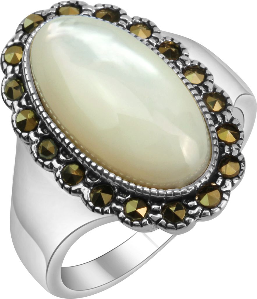 Zeeme Gemstones Ring 925/- Sterling Silber schwarz 052 (16,6) Markasit schwarz 360271742