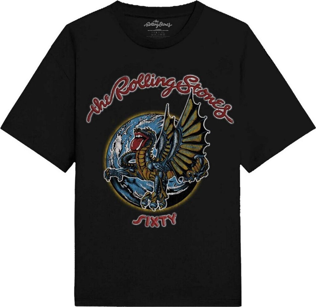 The Rolling Stones - "Sixty Dragon Globe" T-Shirt für Herren/Damen Uni RO4643 (S) (Schwarz)