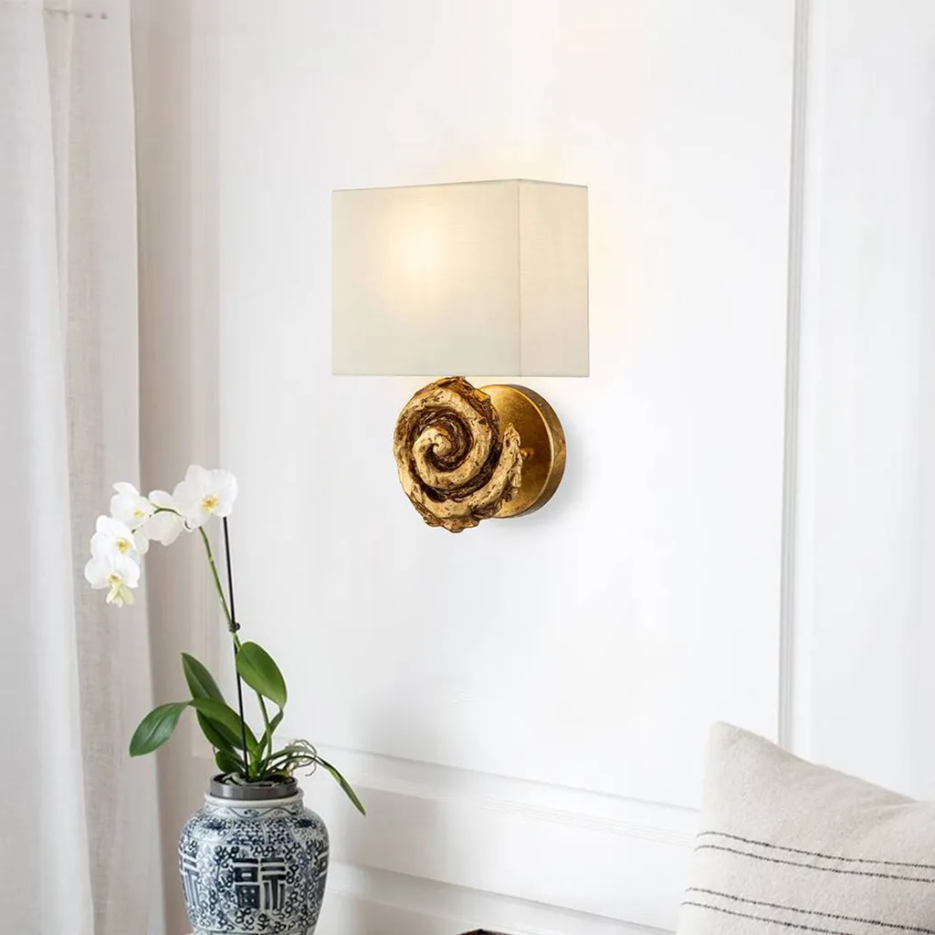 Applique murale dorée scintillante Swirl résine résistante IP20 E27 - 10