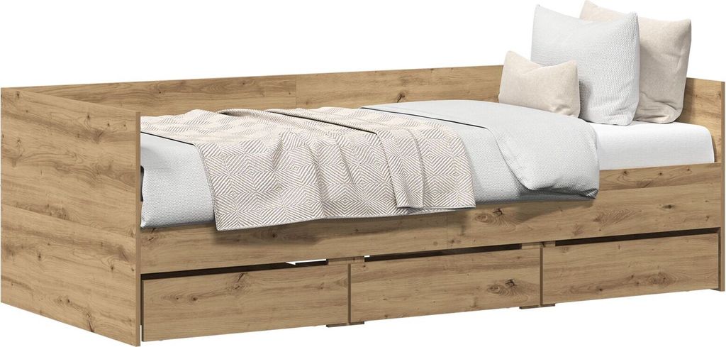 Möbel Tagbett Artisan Eiche Holzwerkstoff 90 x 200 cm Langlebig - Klassische Betten 3333994