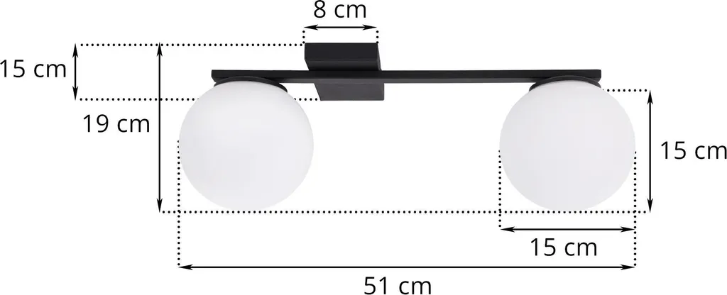 Plafonnier double blanc E14 Alta rampe spots métalliques