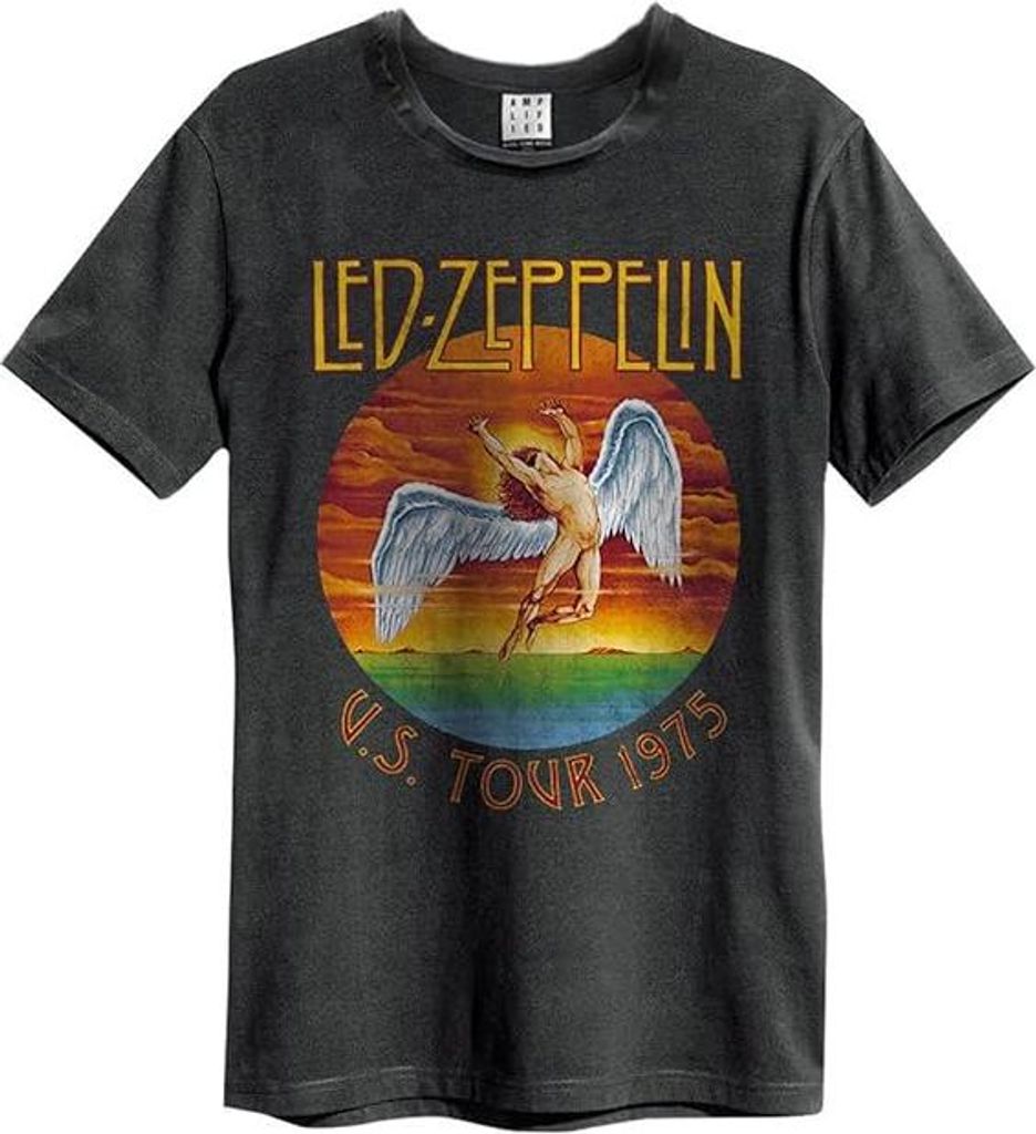 Amplified Musik Rock Band Tour Shirts Unisex Männer Frauen Led Zeppelin - US Tour 1975 XXL