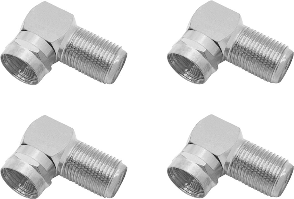 ARLI 4x Sat F-Winkelstecker – 90° Winkeladapter F-Kupplung auf F-Stecker für Koaxkabel SAT Receiver LNB