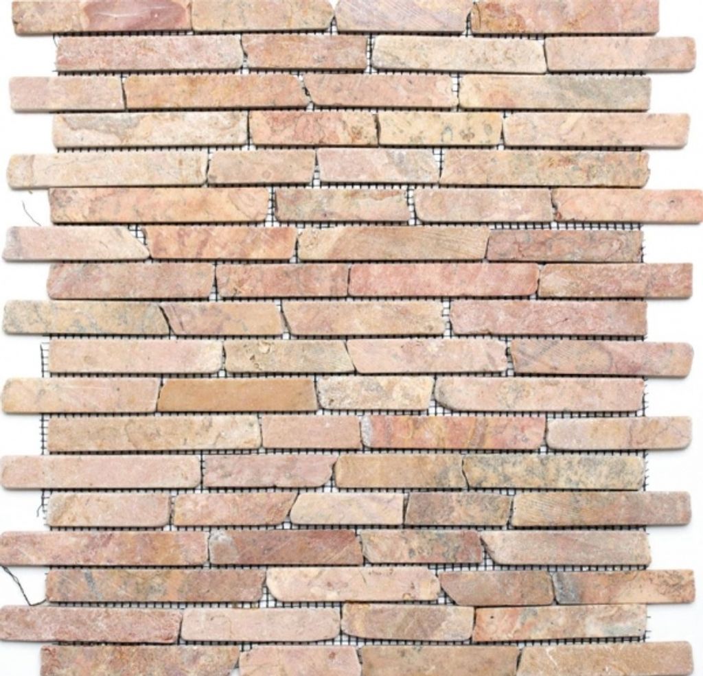 Mosani MOS40-0145_f, Mosaik, Marmor, Rot, Drinnen, Rechteck, 305 mm