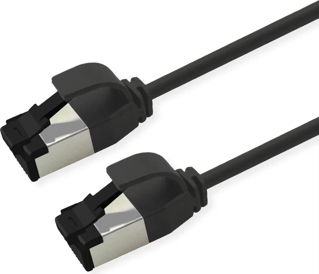 Cavo Rete Cat.8 ROLINE Slim 0,15m Nero | 40Gbps per il tuo Home Lab