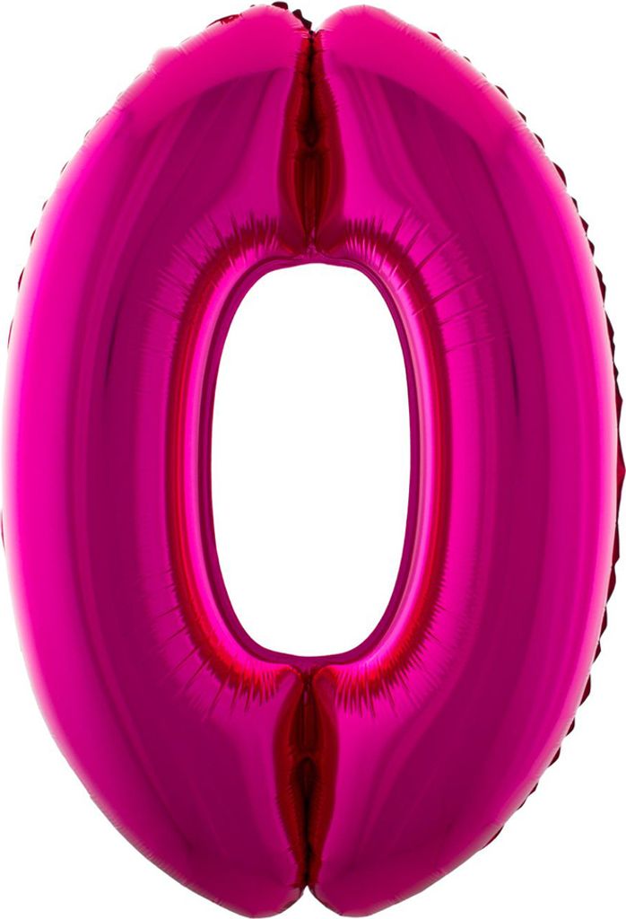 XXL Zahlen Folienballon 100 cm - Pink Zahl 0