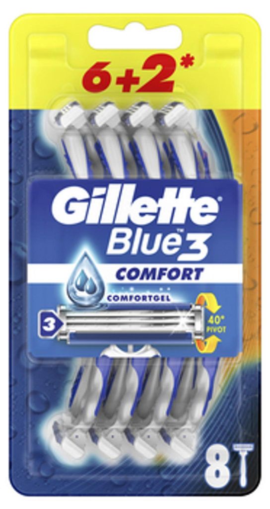 GILLETTE Blau 3 Komfort Einwegrasierer fr Mnner 8tlg. Produktbild 