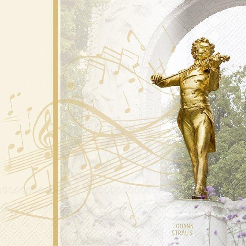 Servietten 33x33 cm - JOHANN STRAUSS gold