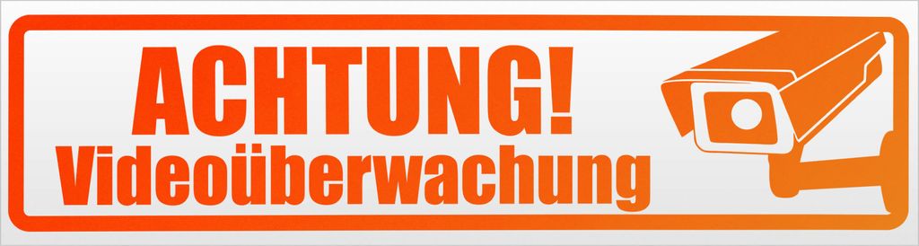 Kiwistar Achtung Videoüberwachung Magnetschild Schild magnetisch - 20cm Neonorange - Magnetfolie für Auto PKW Kfz