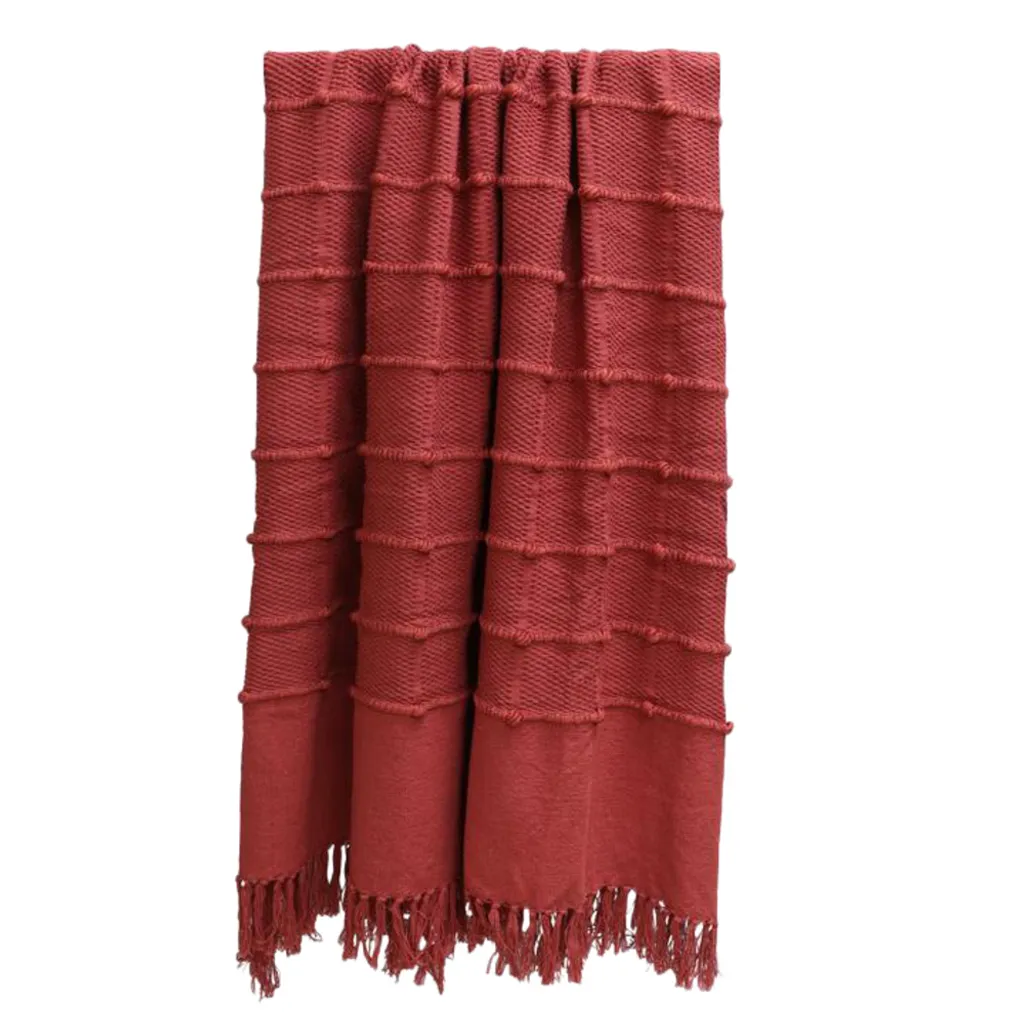 Plaid rouge Motti Furn 180x130 cm, couverture de lit douce et design
