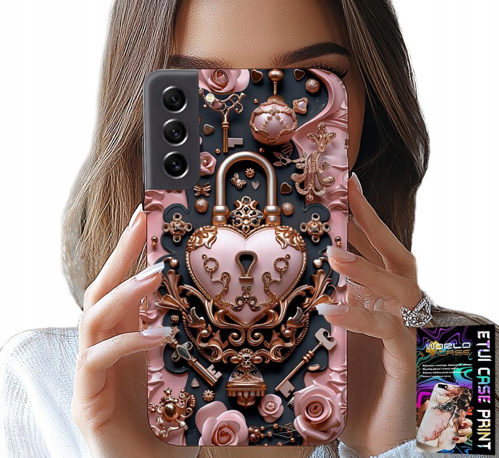 Hülle Für Samsung Galaxy S22 Plus - Feminine, Trendige Designs, Vorhängeschloss Herz Rose
