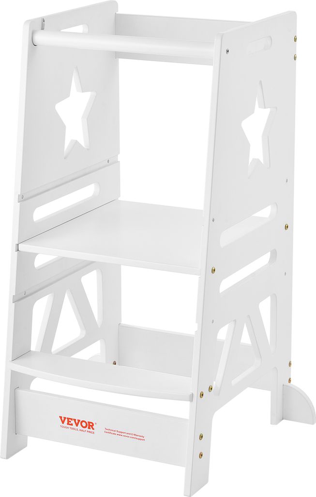 VEVOR Tritthocker Kinder 158,9 kg Gewichtskapazität Trittschemel 844 x 553 x 482 mm Hocker Kiefernholz Bambus höhenverstellbar von 328 bis 520 mm...