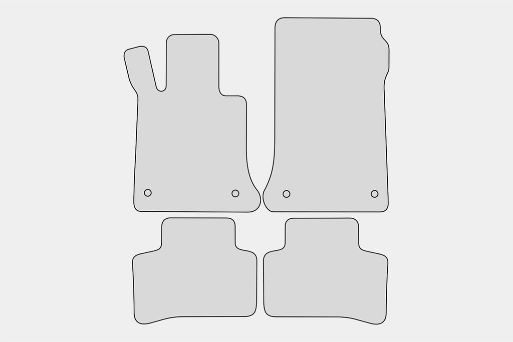 Ganzjahres Fußmatten passend für Mercedes GLK X204 Bj. 2008-2015, Naht:Schwarz