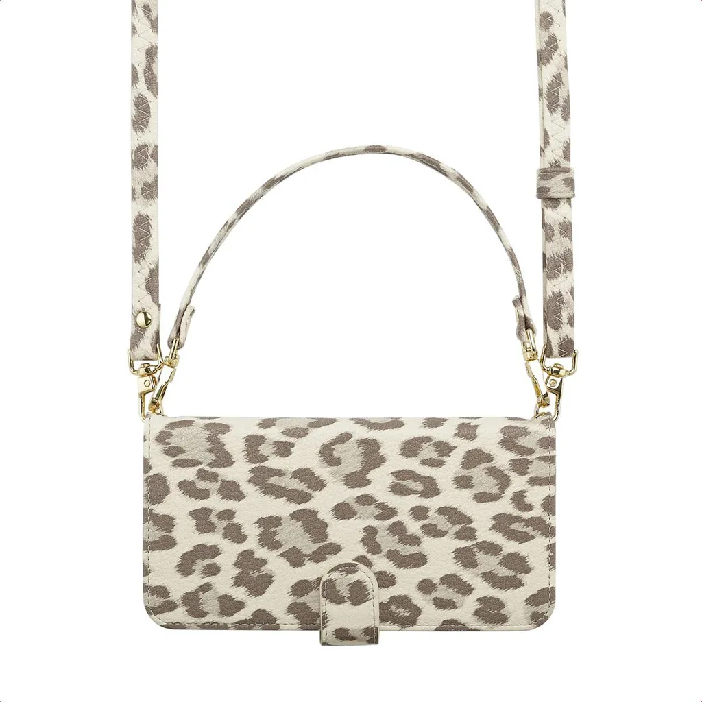 Selencia Sabi Custodia a libro con motivo leopardato Samsung Galaxy A35 - Soft Ivory