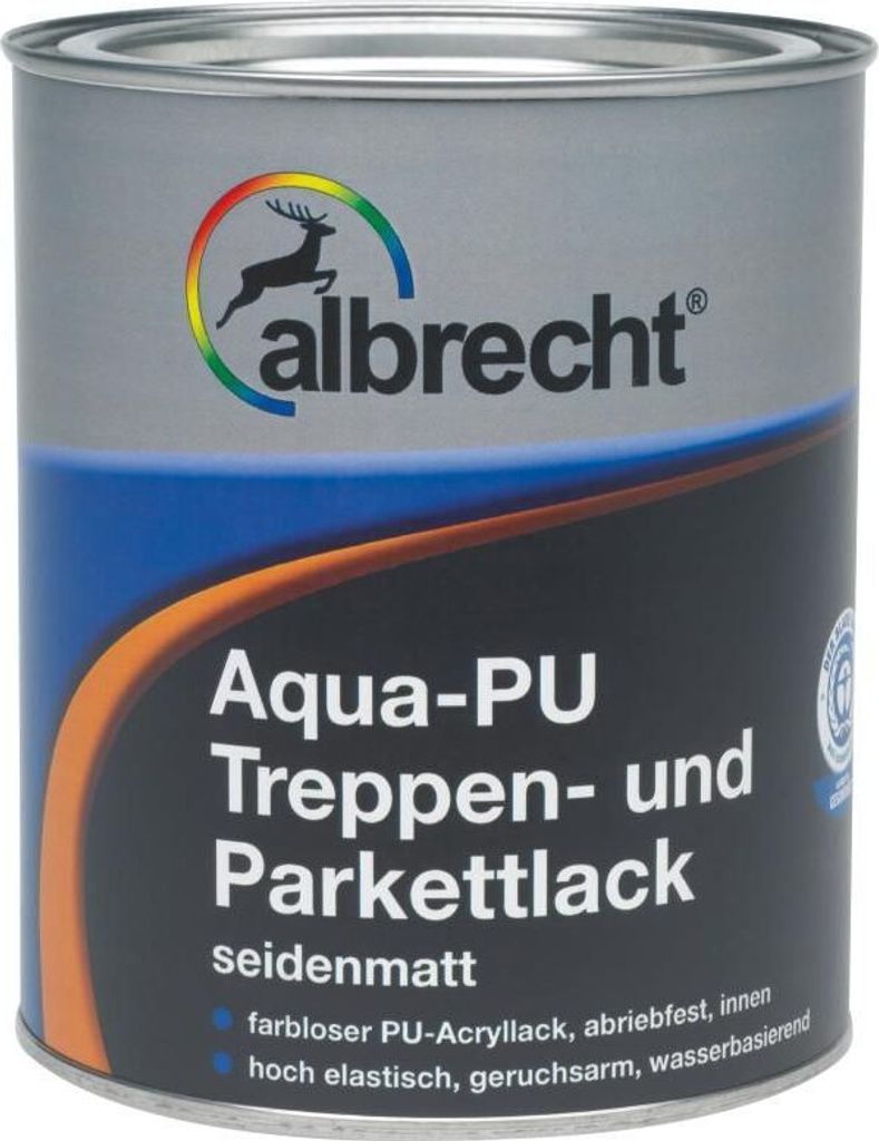 Albrecht Aqua PolyurethanTreppen- und Parkettlack 2,5 L farblos seidenmatt