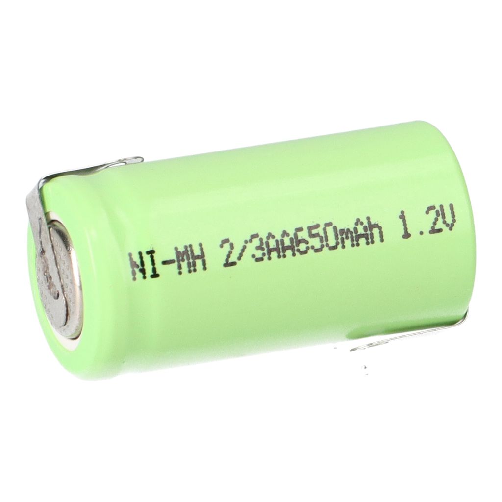 Akku Zelle 1,2V 650mAh 2/3AA mit Z Lötfahne NiMH Produktbild 