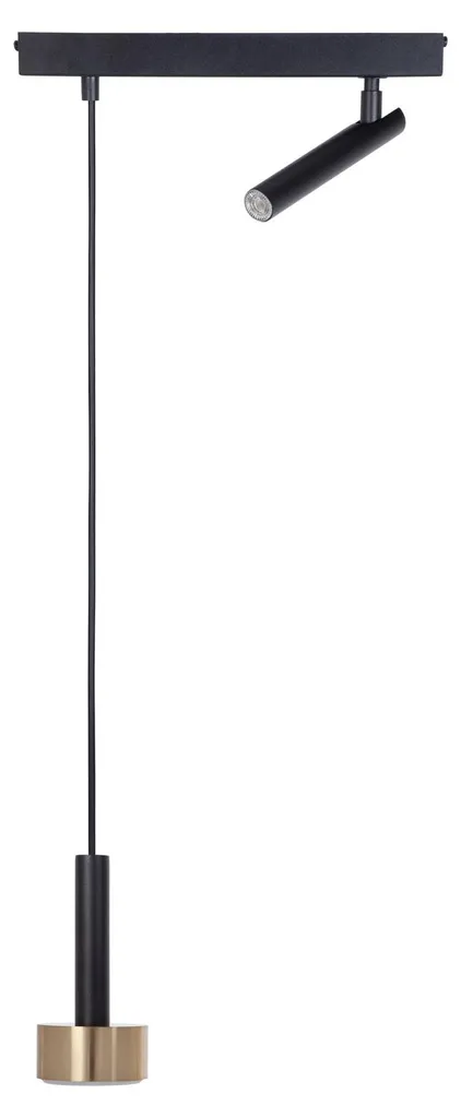 Luminaire Suspension de Table Noire et Dorée 100x30cm Métal Sigma STAMP