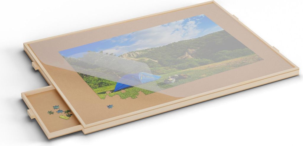 Tabla para puzzles Relaxdays, con 4 cajones, para puzzles Imagen del producto 