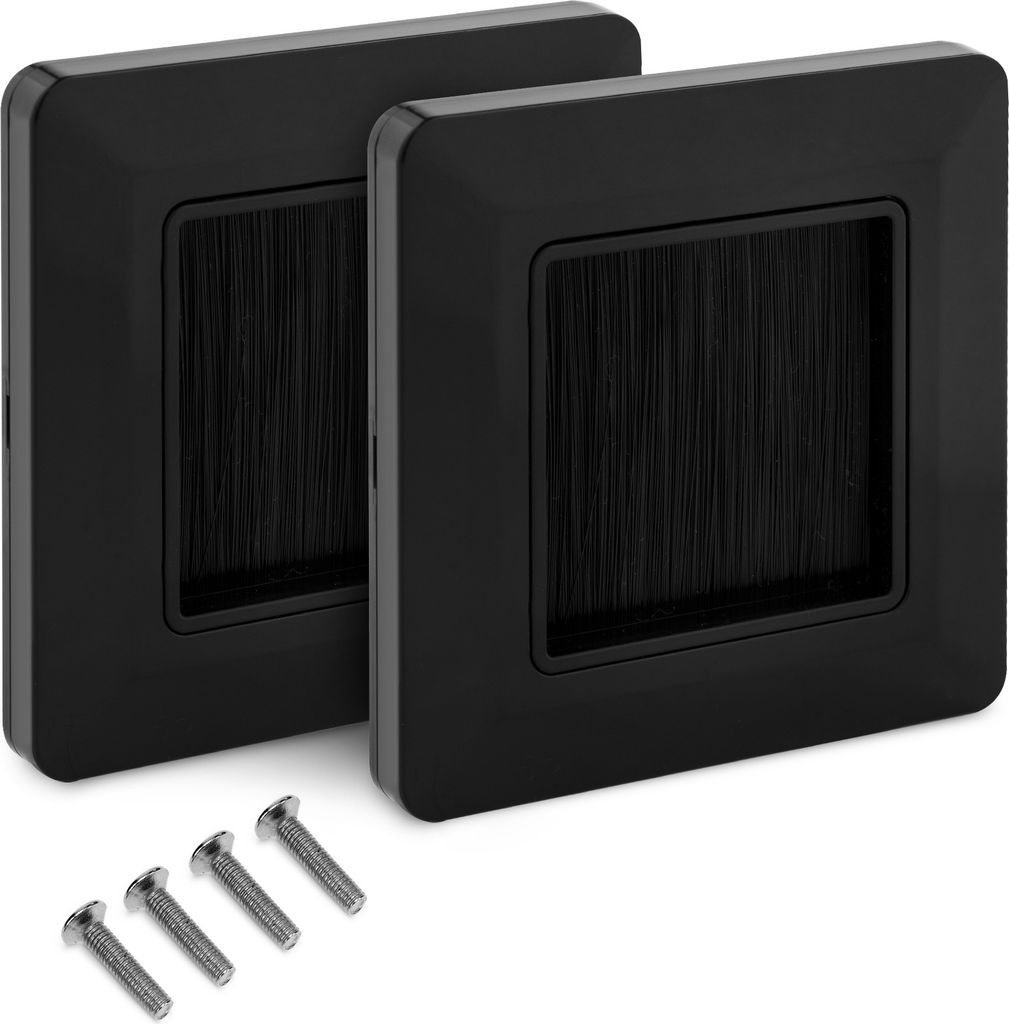kwmobile 2x Abdeckung Kabeldurchführung für Wand - Blende Wanddurchführung Kabel Set - 2er Set Kabelkanal Unterputz Deckel - Kabelauslassdose
