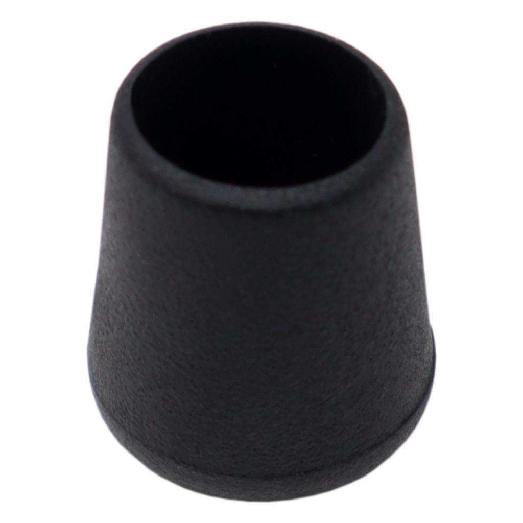 Adsamm | 4 x Stuhlbeinkappen / Ø 12 mm / für runde Rohre Ø 12 - 13 mm / Schwarz / rund / Möbelgleiter für Stahlrohrstühle