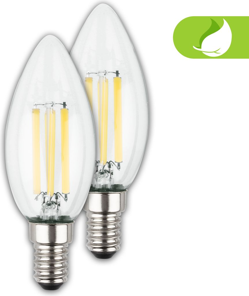 Briloner Set di 2 lampadine LED a filamento E14, candela, Immagine del prodotto 