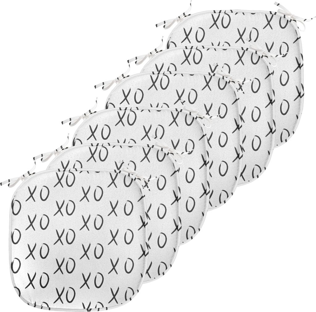 ABAKUHAUS Xo Polster für Esszimmerstühle, Affection Expression Küsse, Dekoratives wasserfestes Kissen mit Riemen für Küchensitze, 40 cm x 40 c...