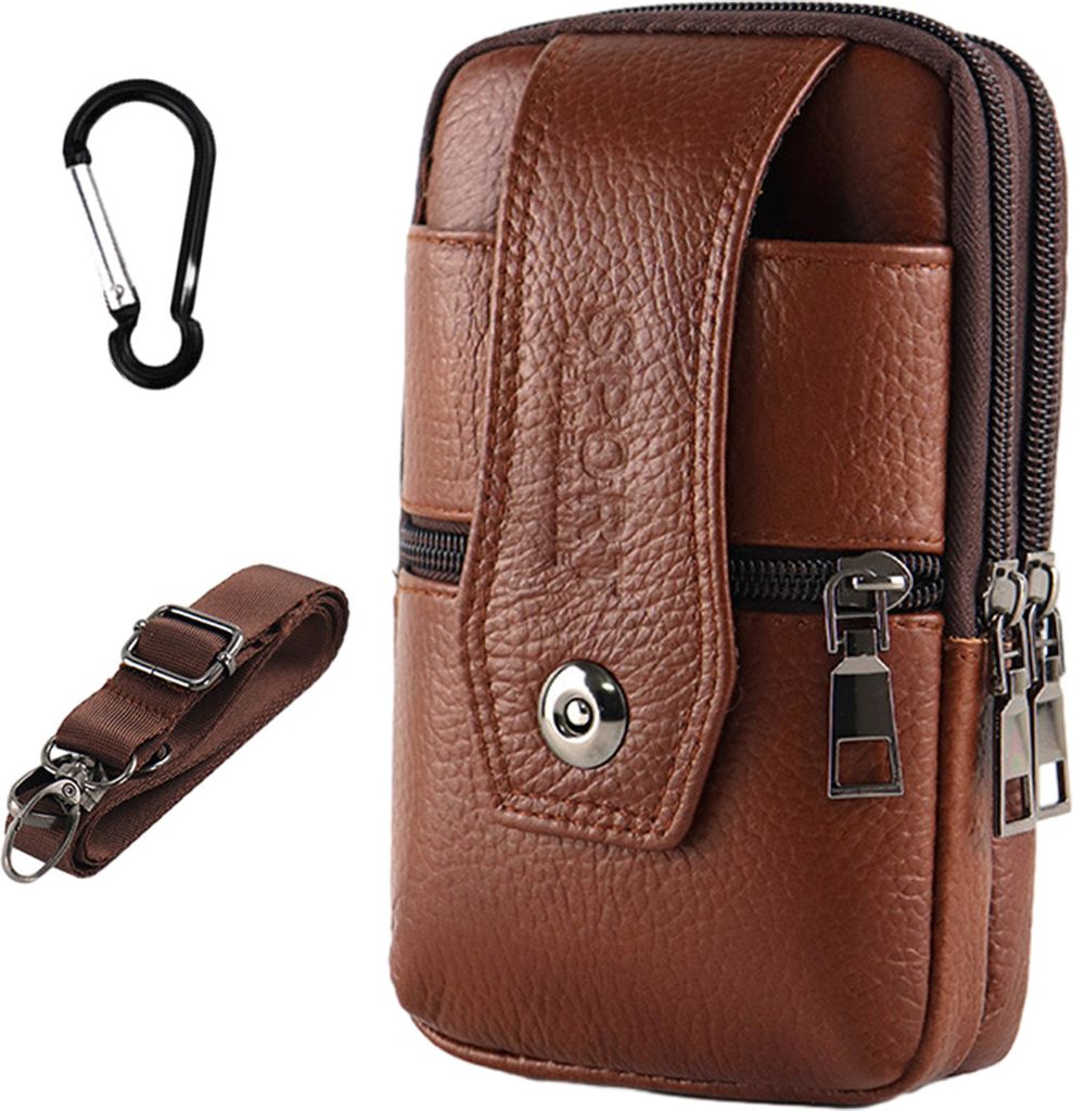 Leder-Handy-Bauchtasche für Männer mit Gürtel und Produktbild 