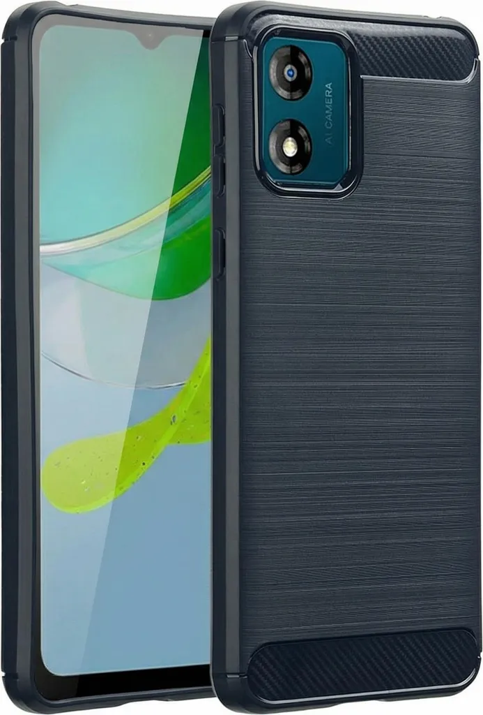 Custodia Motorola Moto E13 imoshion Blu Navy - Cover Silicone Spazzolato