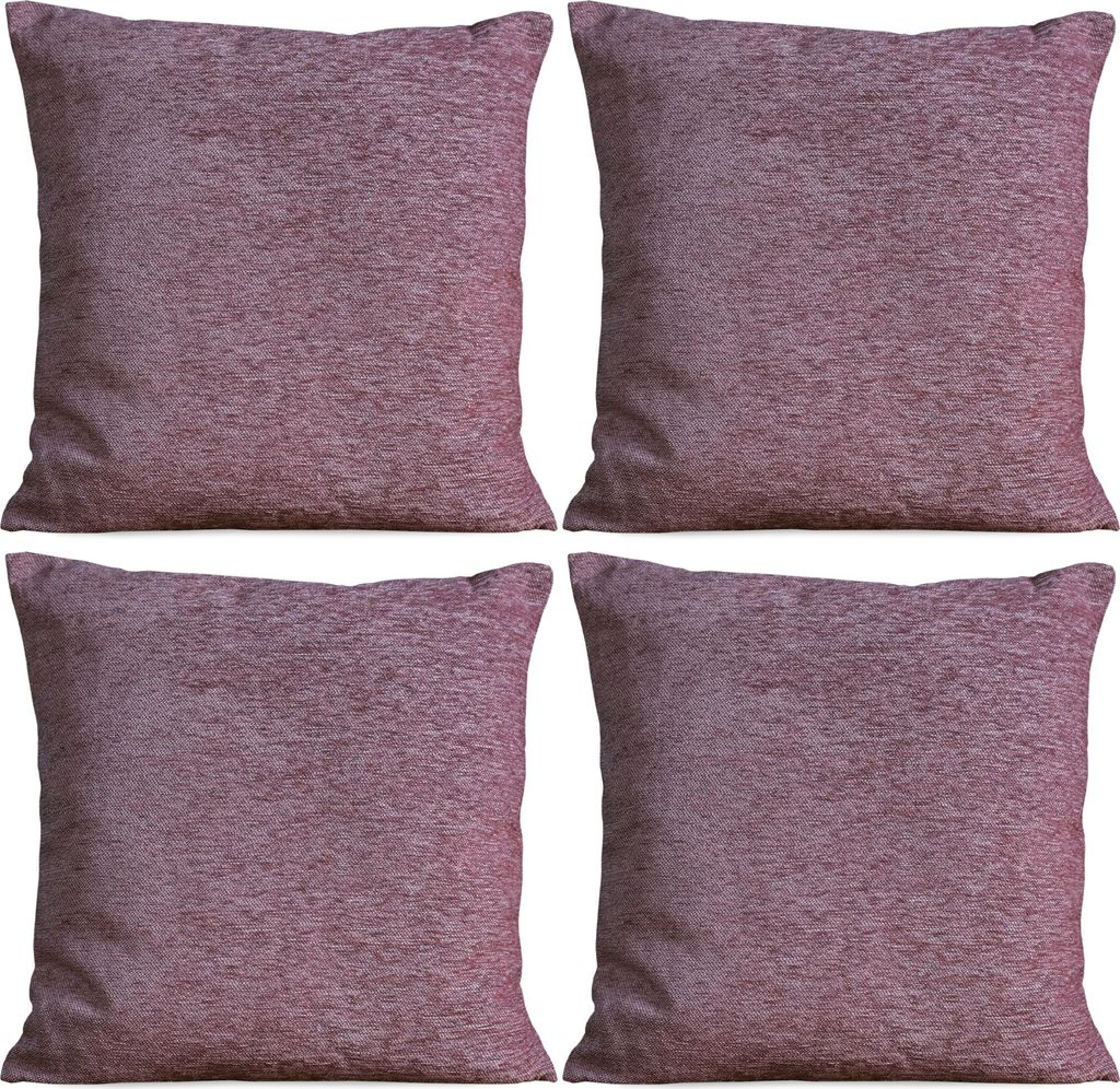 4er Set Kissenhüllen 45x45 cm altrosa meliert als weiche Dekokissen