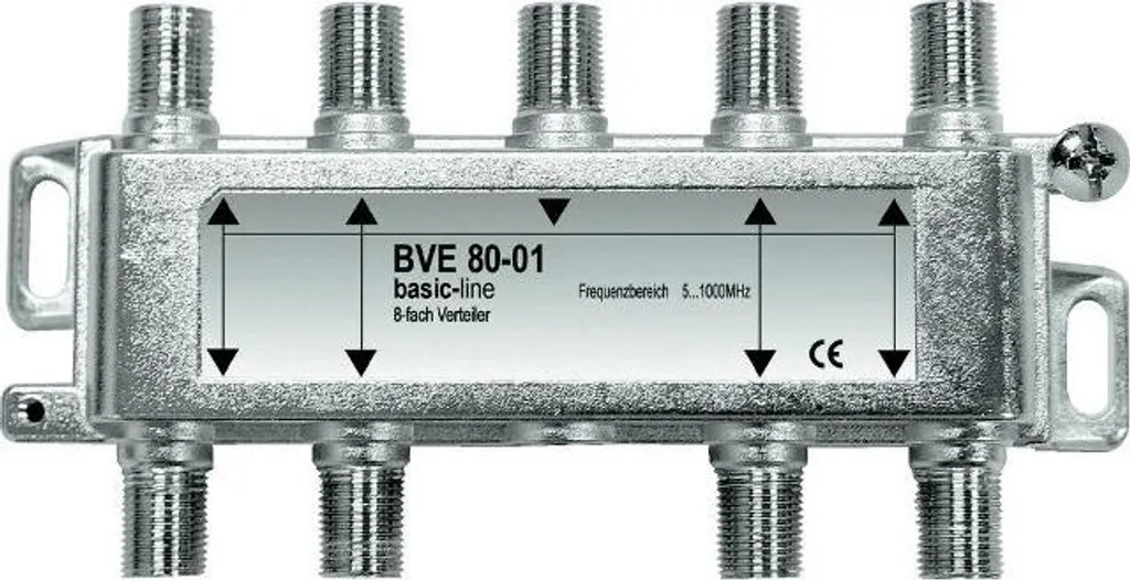 Axing BVE08001 Répartiteur TV 8 Voies 5-1006 MHz Haut Blindage Classe A