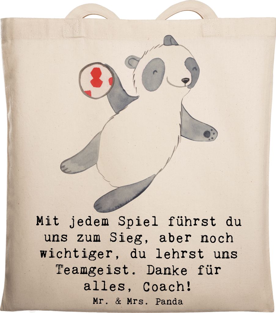 Mr. & Mrs. Panda dokumententasche Handball Trainerin Dankeschön - Transparent - Geschenk, Sportcoach, lehrst uns Teamgeist, einkaufsshopper, Danks...