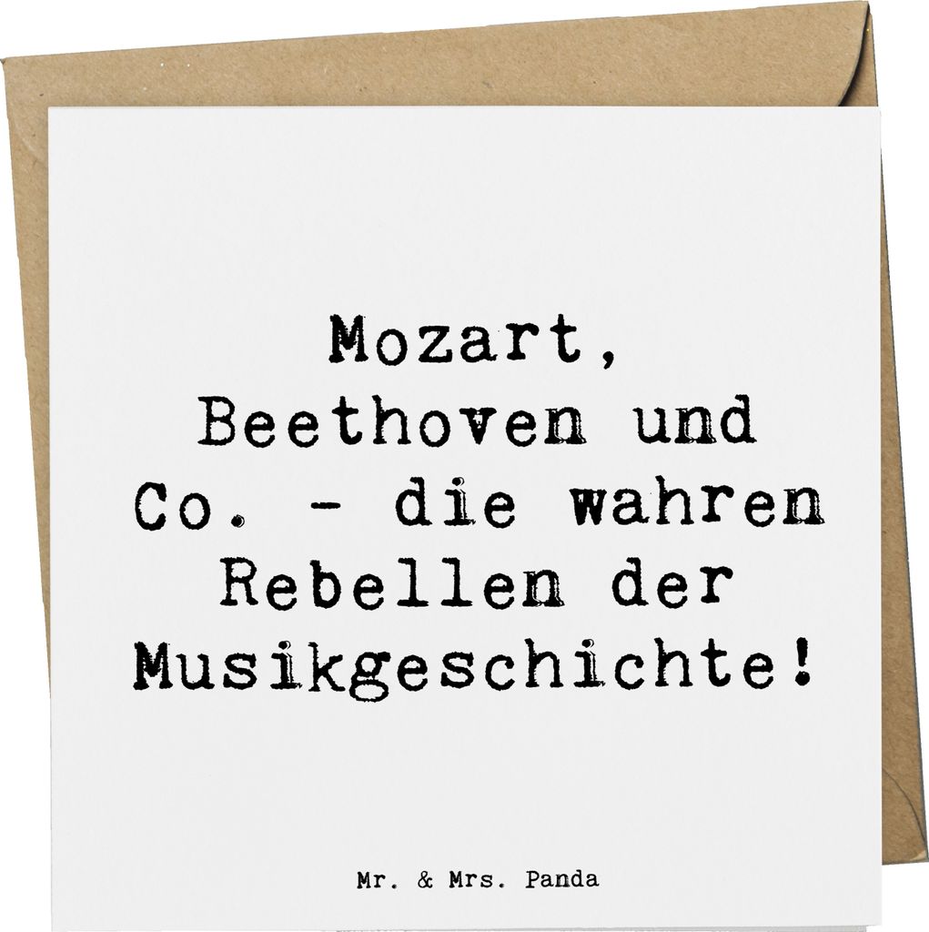 Mr. & Mrs. Panda Grußkarte Spruch Klassik Rebellen - Weiß - Geschenk, elektronische Musik, Musigeschmack, Klassische, Oper, Notation, anlasskarte...