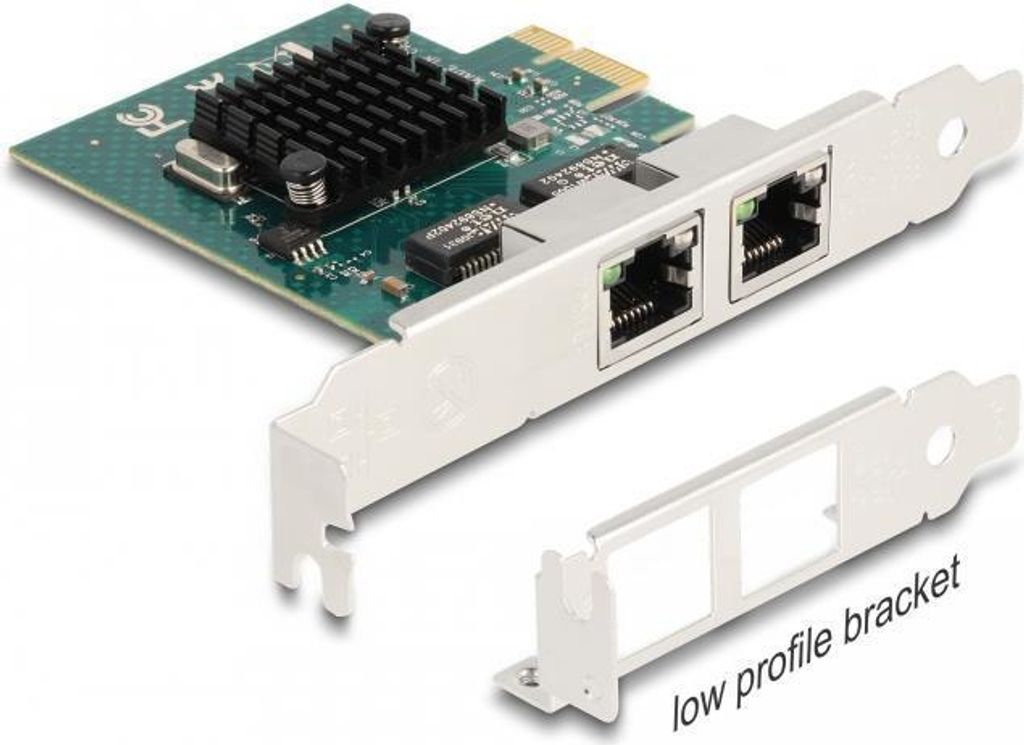 DELOCK PCI Express x1 Karte zu 2 x RJ45 Gigabit LAN BCM
