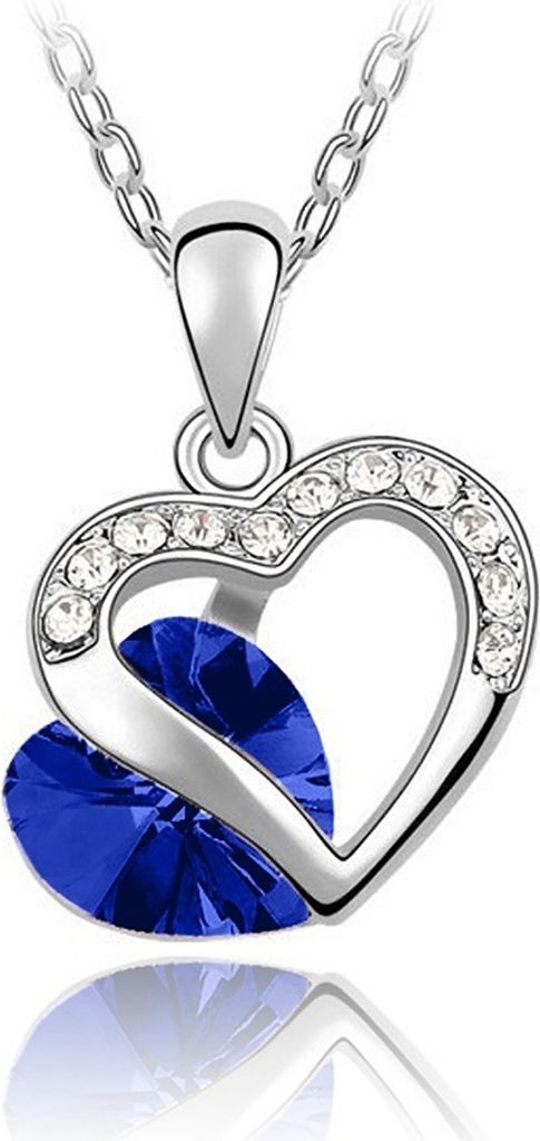 Halskette Herz Damen Doppelherz 2 Herzen Zirkonia Strass Produktbild 