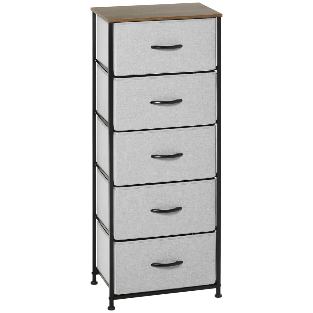 Organiser son intérieur : commode 5 tiroirs compacte grise et noire